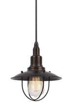 CAL Lighting UP-1113-6-RU - 8.88" Tall Metal Pendant in Dark Bronze