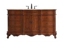 Elegant VF10160TK - 60 Inch Single Bathroom Vanity in Teak