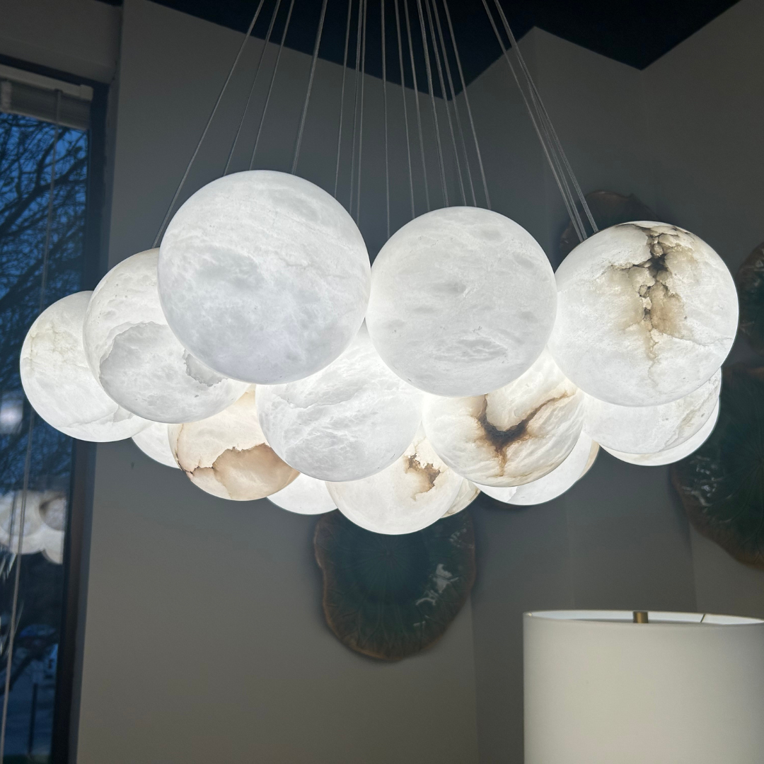 Alabaster Chandeliers | Kepler Gold | Eurofase | Robinson Lighting Minneapolis