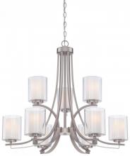 Minka-Lavery 4109-84 - Parsons 9L Brushed Nickel Chandelier w/ Clear & Etched Gls