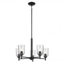  43671BKCLR - Shailene 15.25" 5-Light Chandelier with Clear Glass in Black