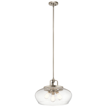  43904AP - Davenport 12.75" 3 Light Convertible Pendant or Semi Flush with Clear Glass and Antique Pewter