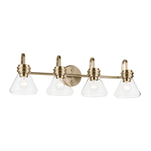  55156CPZCLR - Farum 34" 4-Light Vanity Light with Clear Glass in Champagne Bronze