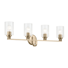 Kichler 55227CPZFLU - Gioe 32.25" 4-Light Vanity Light with Clear Fluted Glass in Champagne Bronze