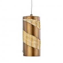  240M01BTR - Flow 1-Lt Cylinder Mini Pendant - Baguette/Natural Rattan