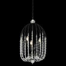  343F03MB - Voliere 3-Lt Crystal Tall Pendant - Matte Black