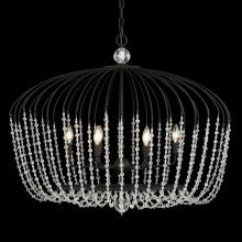  343N06MB - Voliere 6-Lt Crystal Oval Pendant - Matte Black