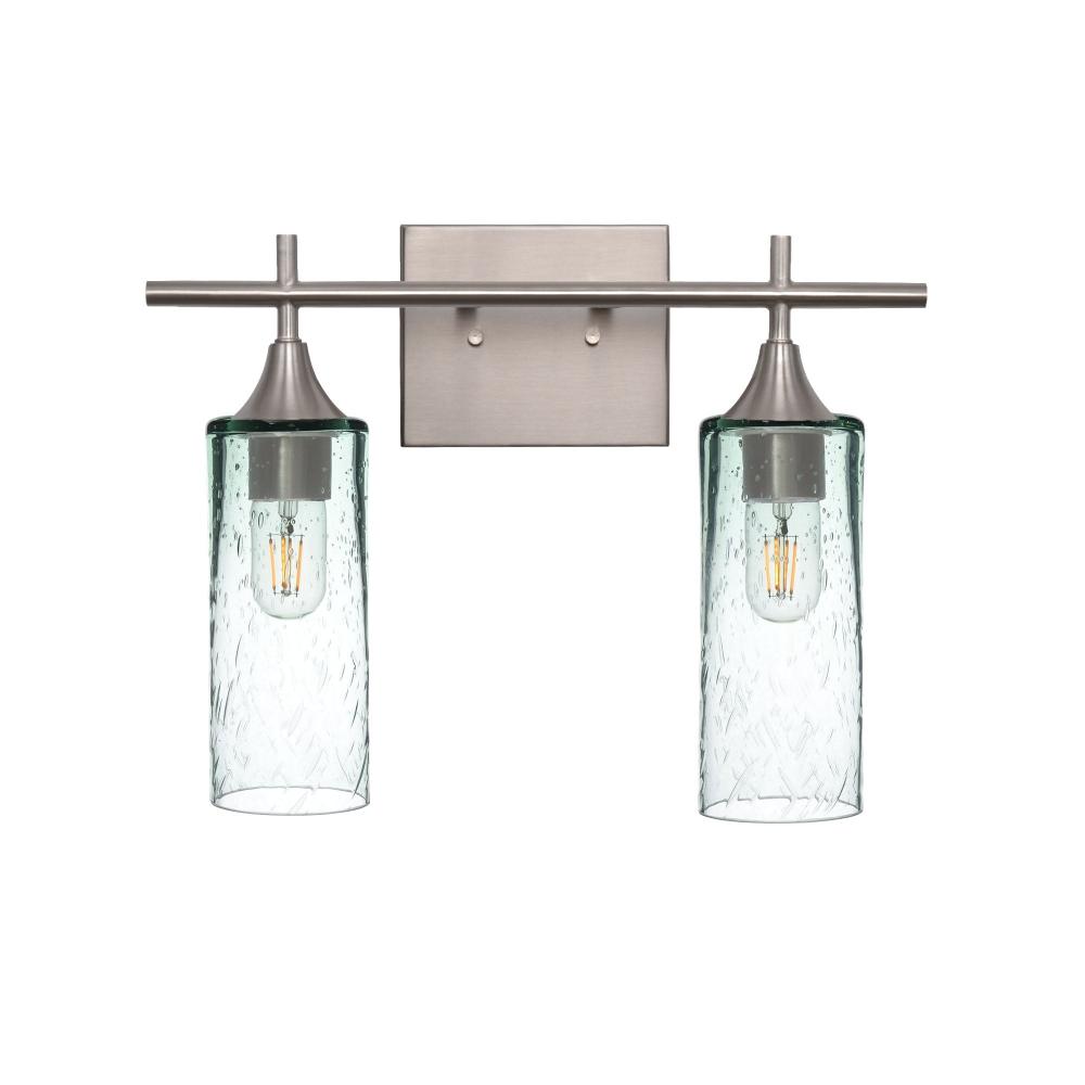 513 Lunar: 2 Light Wall Vanity - Eco Clear / Brushed Nickel