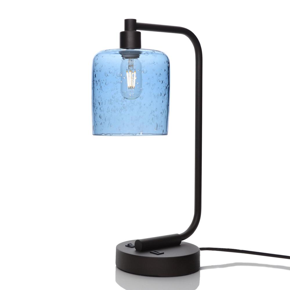 603 Lunar: Table Lamp - Steel Blue / Matte Black