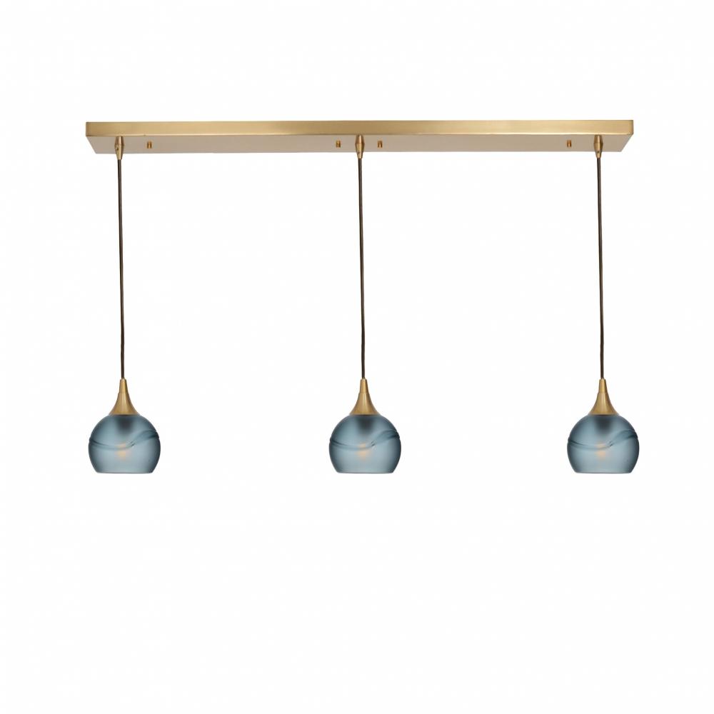 763 Glacial: 3 Pendant Linear Chandelier