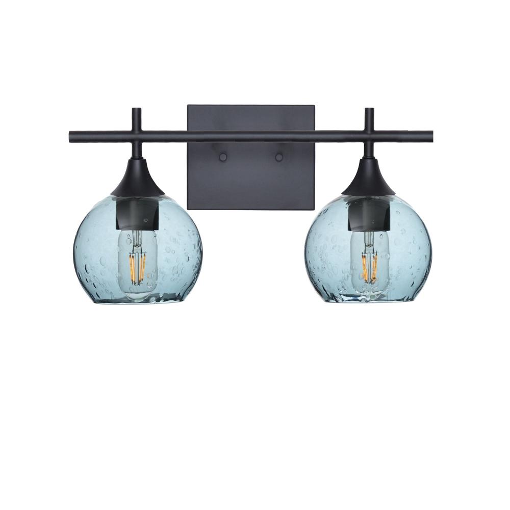 763 Lunar: 2 Light Wall Vanity - Slate Gray / Matte Black