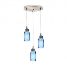 Bicycle Glass X3-147LUNSTB-RND01-BNI-X4-04W - 147 Lunar: 3 Pendant Cascade Chandelier