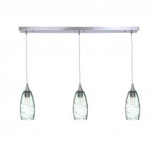  X3-147SPNCLR-LIN01-BNI-X4-04W - 147 Spun: 3 Pendant Linear Chandelier