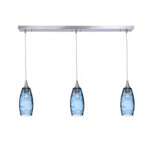 Bicycle Glass X3-147SPNSTB-LIN01-BNI-X4-04W - 147 Spun: 3 Pendant Linear Chandelier