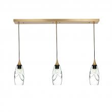  X3-147SWLCLR-LIN01-BNI-X4-04W - 147 Swell: 3 Pendant Linear Chandelier