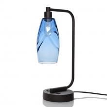 Bicycle Glass X1-147SWLSTB-LMP01-BLK-XX-04W - 147 Swell: Table Lamp - Steel Blue / Matte Black