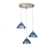 Bicycle Glass X3-212SUMSTB-RND02-BNI-X4-04W - 212 Summit: 3 Pendant Cascade Chandelier