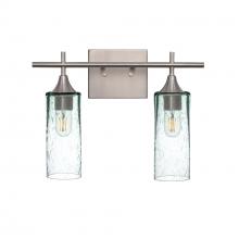 Bicycle Glass X2-513LUNCLR-VAN01-BNI-XX-04W - 513 Lunar: 2 Light Wall Vanity - Eco Clear / Brushed Nickel