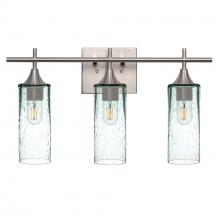 Bicycle Glass X3-513LUNCLR-VAN01-BNI-XX-04W - 513 Lunar: 3 Light Wall Vanity - Eco Clear / Brushed Nickel