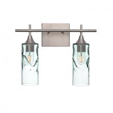 Bicycle Glass X2-513SWLCLR-VAN01-BNI-XX-04W - 513 Swell: 2 Light Wall Vanity - Eco Clear / Brushed Nickel