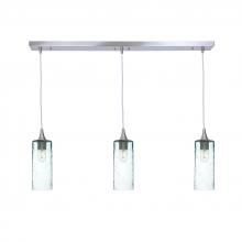 Bicycle Glass X3-515LUNCLR-LIN01-BNI-X4-04W - 515 Lunar: 3 Pendant Linear Chandelier