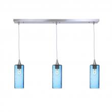 Bicycle Glass X3-515LUNSTB-LIN01-BNI-X4-04W - 515 Lunar: 3 Pendant Linear Chandelier