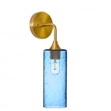 Bicycle Glass X1-515LUNSTB-SCN01-BRS-XX-04W - 515 Lunar: Wall Sconce - Steel Blue / Polished Brass