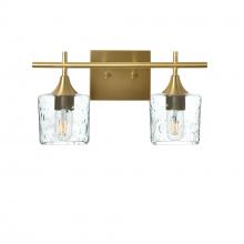 Bicycle Glass X2-601LUNCLR-VAN01-BRS-XX-04W - 601 Lunar: 2 Light Wall Vanity - Eco Clear / Satin Brass