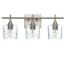 Bicycle Glass X3-601LUNCLR-VAN01-BNI-XX-04W - 601 Lunar: 3 Light Wall Vanity - Eco Clear / Brushed Nickel