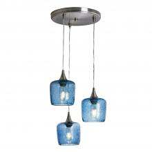 Bicycle Glass X3-601LUNSTB-RND01-BNI-X4-04W - 601 Lunar: 3 Pendant Cascade Chandelier