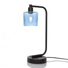 Bicycle Glass X1-601LUNSTB-LMP01-BLK-XX-04W - 601 Lunar: Table Lamp - Steel Blue / Matte Black