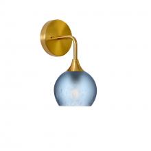 Bicycle Glass X1-763CELSTB-SCN01-BRS-XX-04W - 763 Celestial: Wall Sconce - Steel Blue / Polished Brass