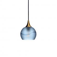  X1-763GLASTB-PEN01-BRS-X4-04W - 763 Glacial: Single Pendant Light