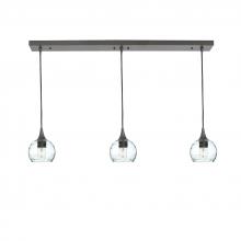  X3-763SPNCLR-LIN01-BNZ-X4-04W - 763 Spun: 3 Pendant Linear Chandelier