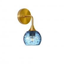 Bicycle Glass X1-763SPNSTB-SCN01-BRS-XX-04W - 763 Spun: Wall Sconce - Steel Blue / Polished Brass