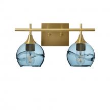 Bicycle Glass X2-763SWLGRA-VAN01-BRS-XX-04W - 763 Swell: 2 Light Wall Vanity - Slate Gray / Satin Brass