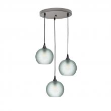  X3-767CELCLR-RND01-BNZ-X4-04W - 767 Celestial: 3 Pendant Cascade Chandelier