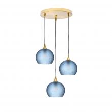 Bicycle Glass X3-767CELSTB-RND01-BRS-X4-04W - 767 Celestial: 3 Pendant Cascade Chandelier