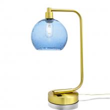 Bicycle Glass X1-767LUNSTB-LMP01-SBR-XX-04W - 767 Lunar: Table Lamp - Steel Blue / Satin Brass