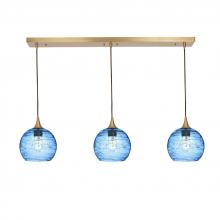 Bicycle Glass X3-767SPNSTB-LIN01-BRS-X4-04W - 767 Spun: 3 Pendant Linear Chandelier