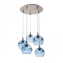 Bicycle Glass X5-767SWLSTB-RND01-BNI-X4-04W - 767 Swell: 5 Pendant Cascade Chandelier