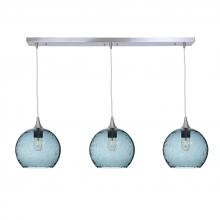 Bicycle Glass X3-768LUNGRA-LIN01-BNI-X4-04W - 768 Lunar: 3 Pendant Linear Chandelier