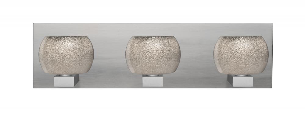 Besa, Keno Vanity, Smoke Sand, Satin Nickel Finish, 3x3W LED