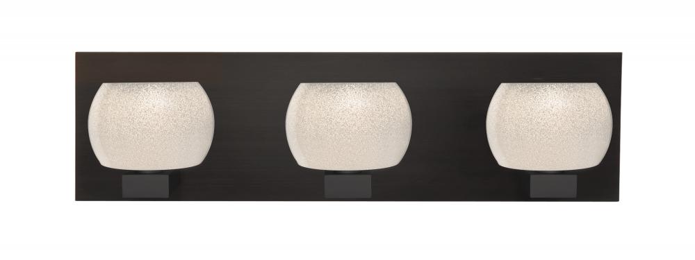 Besa, Keno Vanity, White Sand, Bronze Finish, 3x3W LED