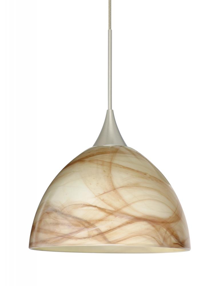 Besa Pendant Brella Satin Nickel Mocha 1x5W LED