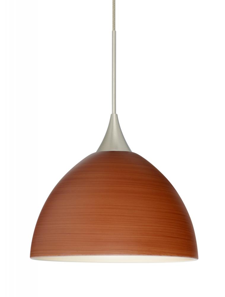 Besa Pendant Brella Satin Nickel Cherry 1x50W Halogen, 15Ft. Cord