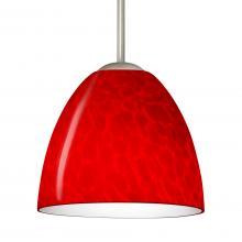 Besa Lighting 1BT-7572RC-SN - Besa Sasha Pendant Satin Nickel Red Cloud 1x50W MAX E12 Base