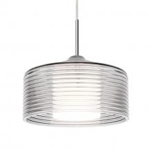  1JC-BELUCL-LED-SN - Besa Belu Pendant, Clear Shade, Black Finish, 1x5W LED