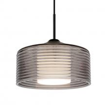  1JC-BELUSM-BK - Besa Belu Pendant, Smoke Shade, Black Finish, 1x60W E26 Base