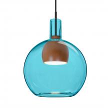  1JC-BENJIBLMD-LED-BK - Besa, Benji Cord Pendant, Blue/Medium, Black Finish, 1x9W LED